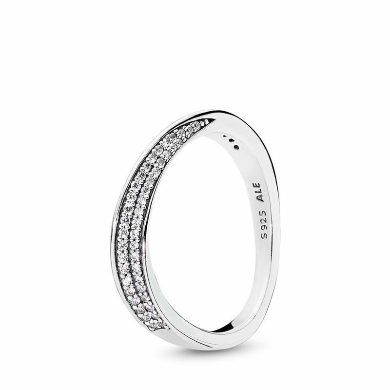 Pandora Elegant Waves Stackable Ring Silver Egypt AU5761980